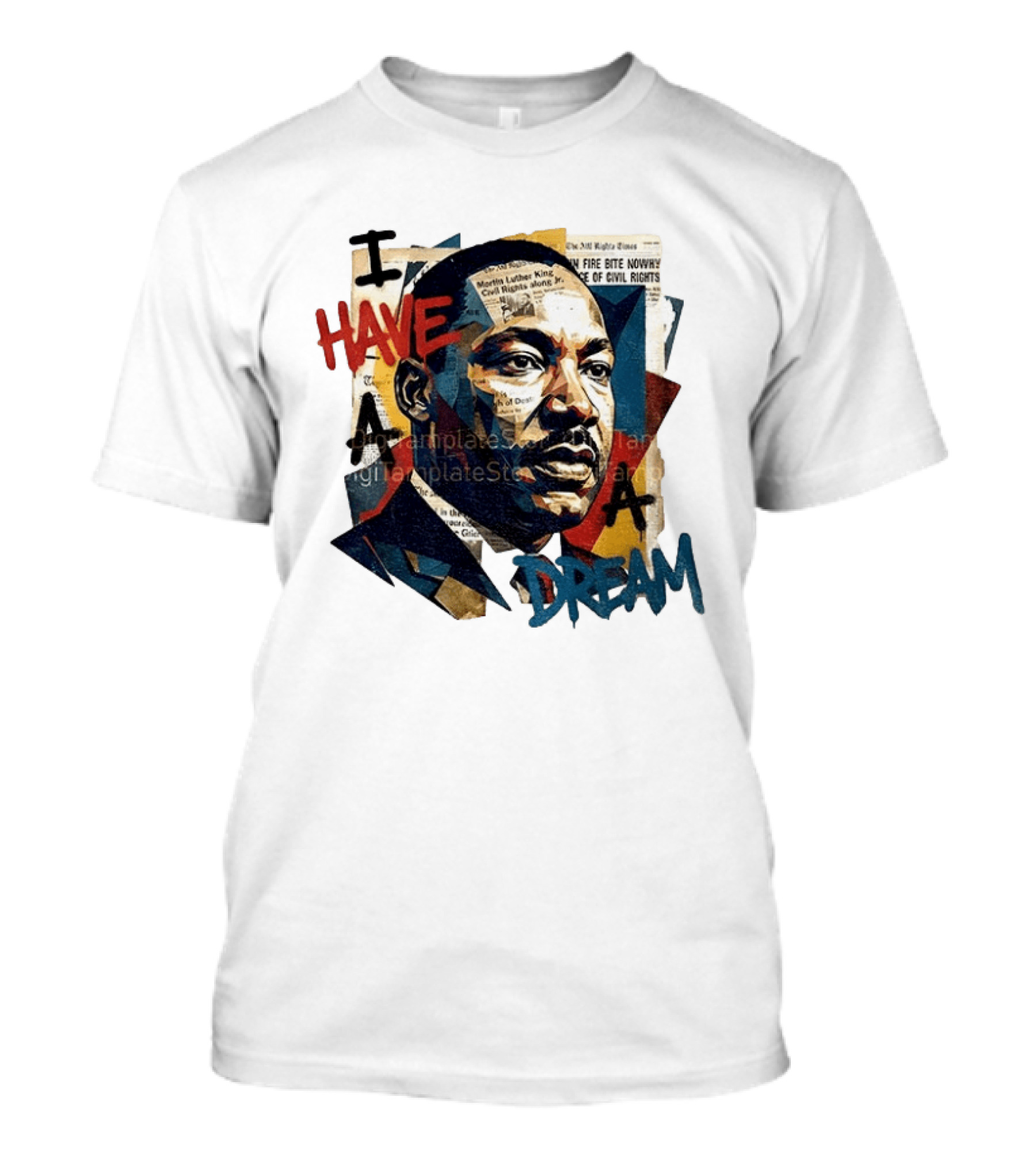 Martin Luther King Jr I Have A Dream Civil Rights Newspaper Collage T-Shirt