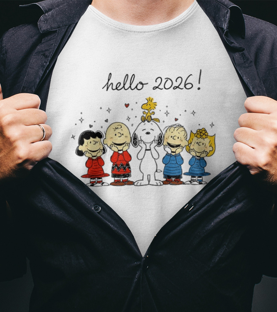 Hello 2026 Peanuts Snoopy And Friends Celebration T-Shirt