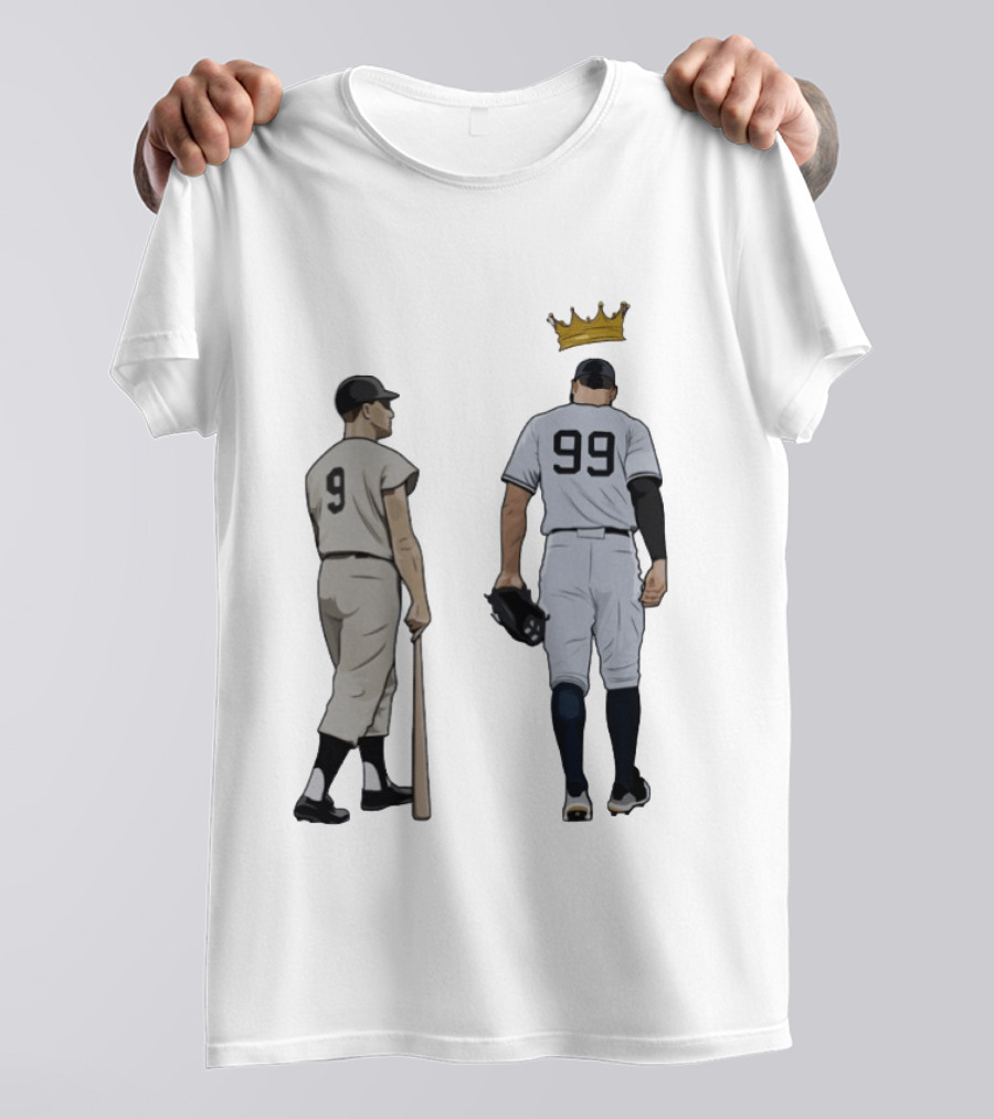 Roger Maris 9 Aaron Judge 99 Crown New York Yankees Fleece T-Shirt
