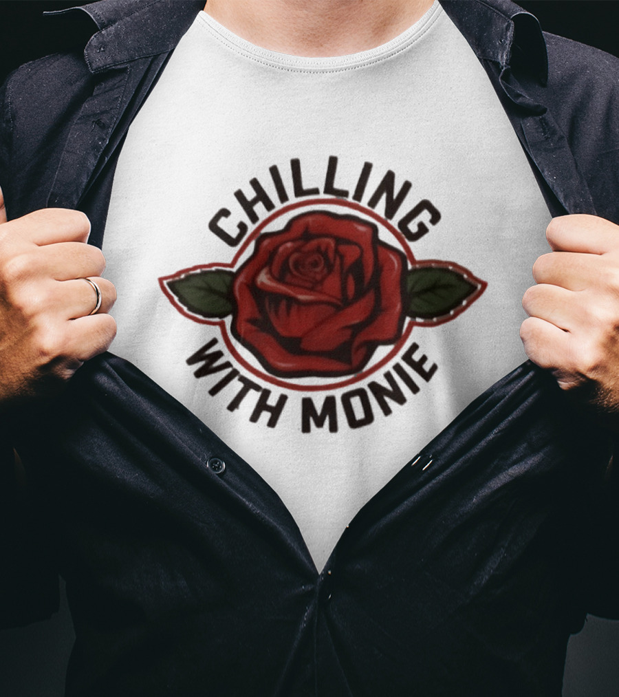 Chilling With Monie Red Rose T-Shirt