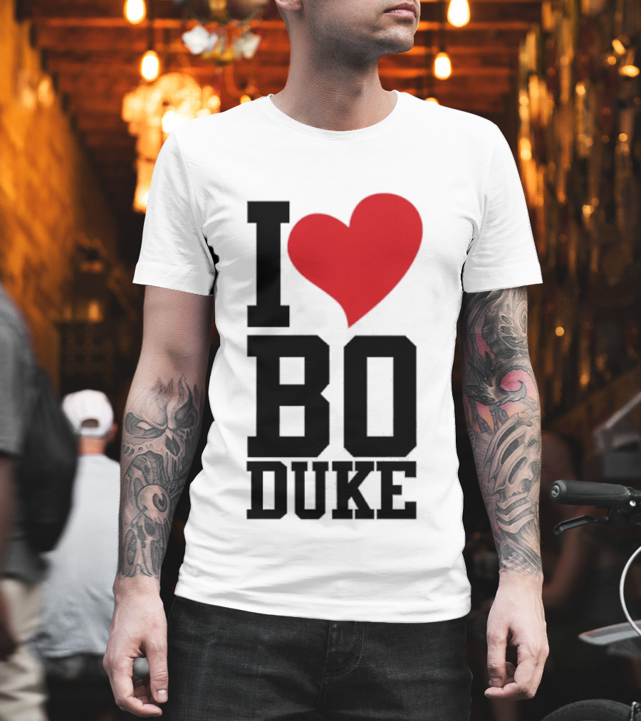 I Love Bo Duke Red Heart Classic Fan T-Shirt