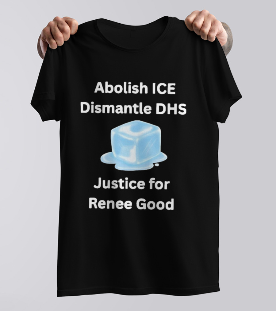 Abolish ICE Dismantle DHS Justice For Renee Good Melting Ice Cube Symbolism T-Shirt