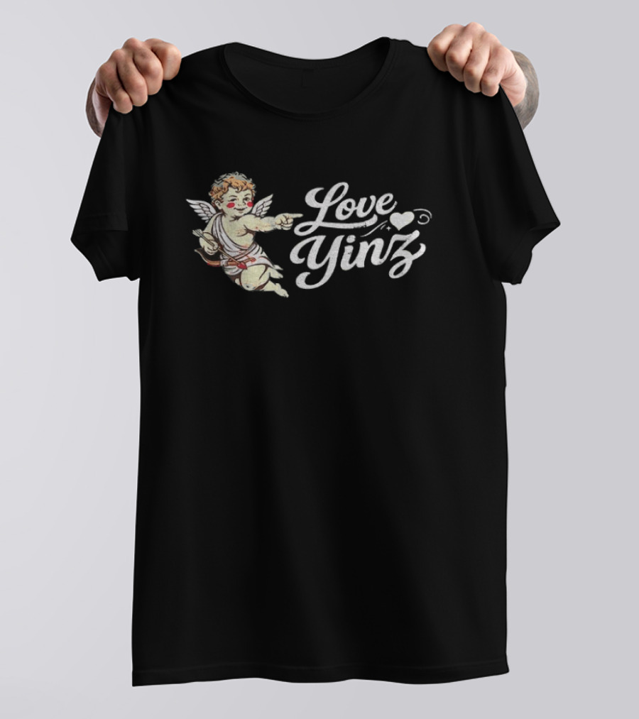 Love Yinz Cupid Valentine's Day Pittsburgh T-Shirt