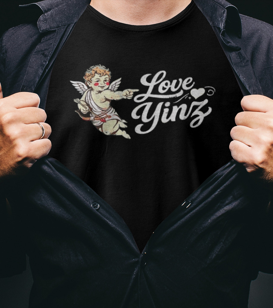 Love Yinz Cupid Valentine's Day Pittsburgh T-Shirt