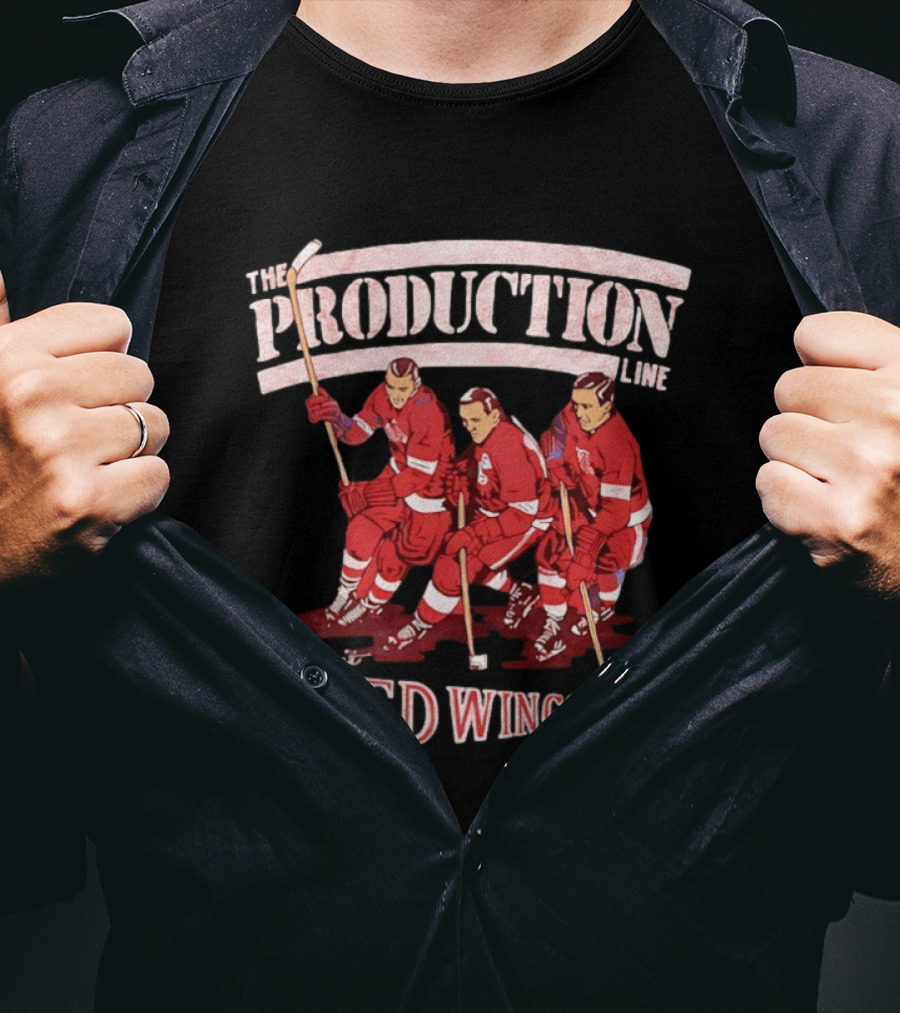 Detroit Red Wings The Production Line Hockey Legends T-Shirt