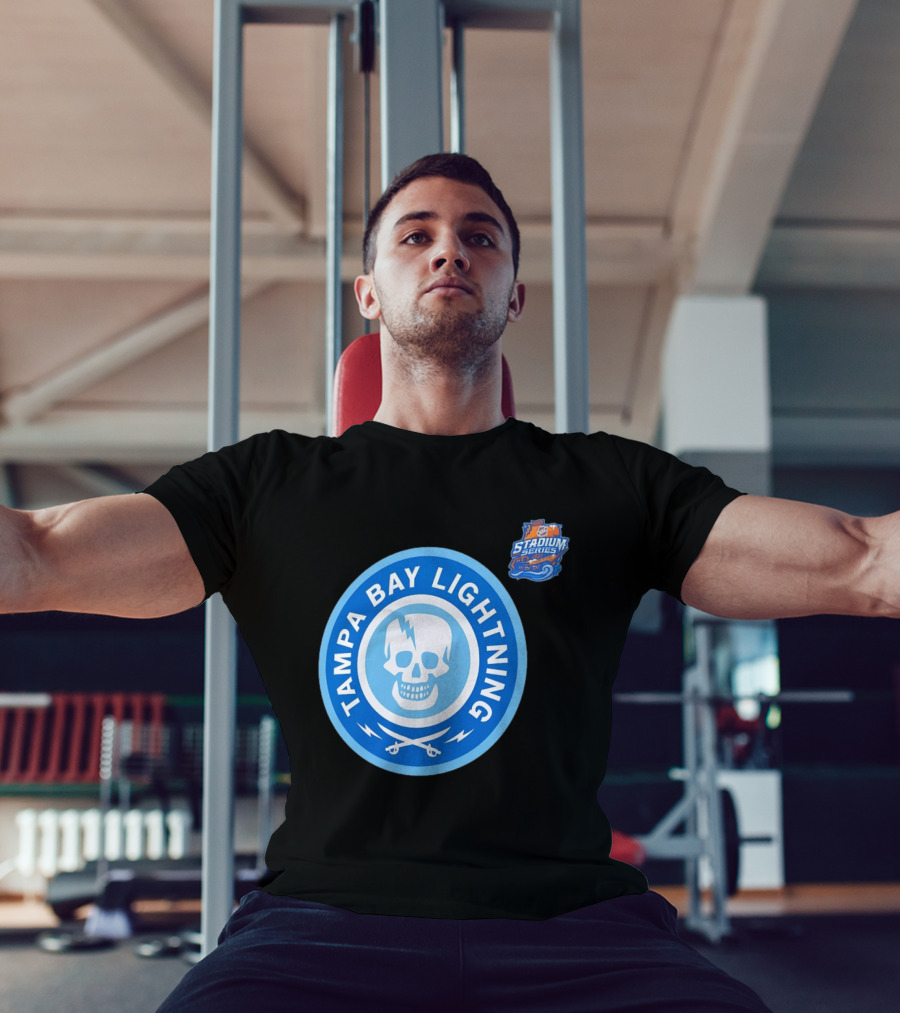 Tampa Bay Lightning Skull Circle Stadium Series T-Shirt