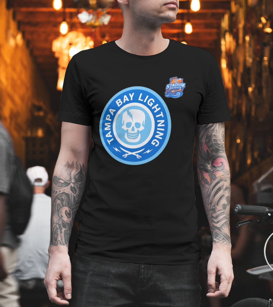 Tampa Bay Lightning Skull Circle Stadium Series T-Shirt