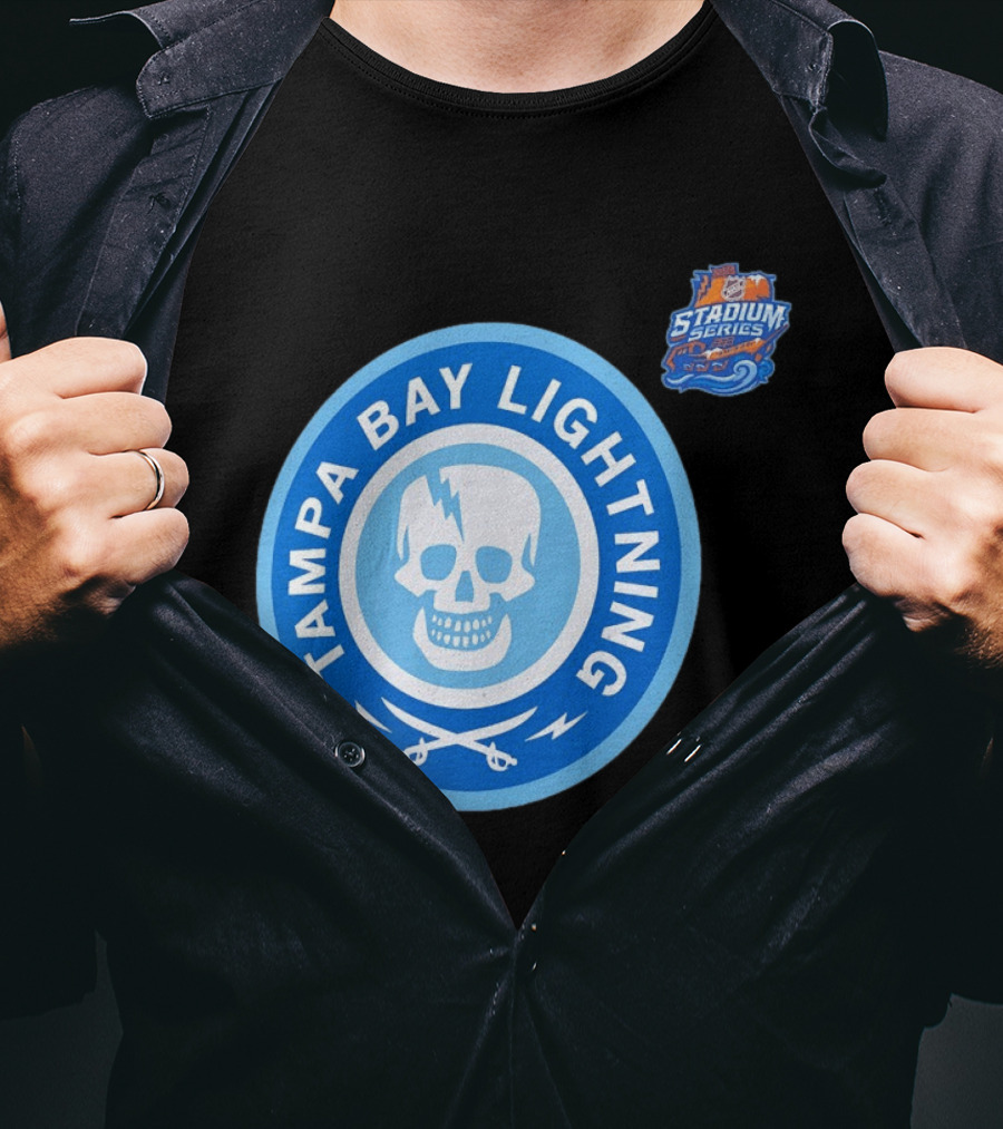 Tampa Bay Lightning Skull Circle Stadium Series T-Shirt