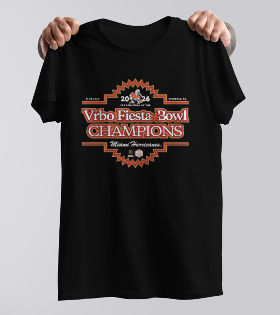 Vrbo Fiesta Bowl Champions Miami Hurricanes 2026 T-Shirt