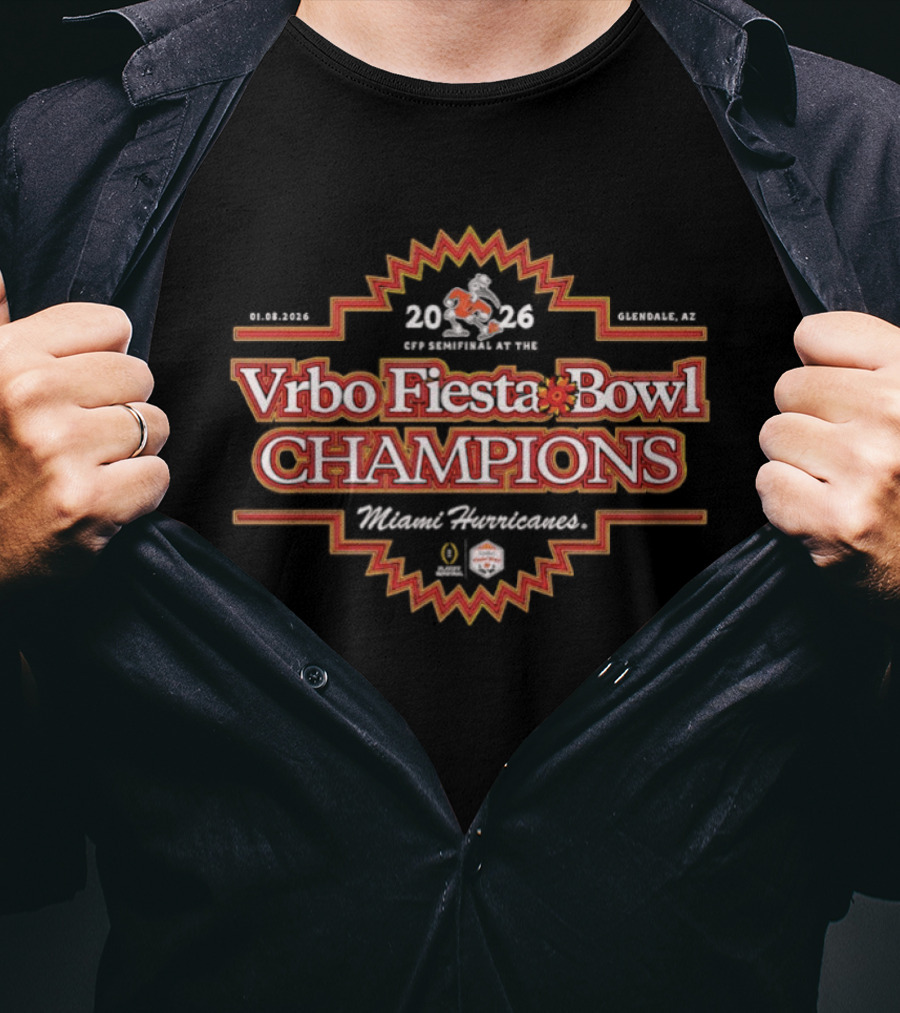 Vrbo Fiesta Bowl Champions Miami Hurricanes 2026 T-Shirt