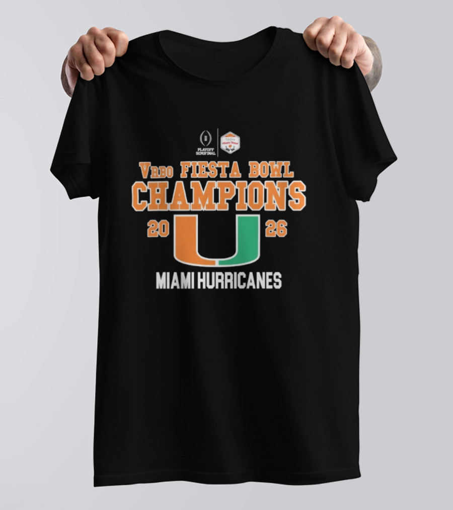 Vrbo Fiesta Bowl Champions 2026 Miami Hurricanes T-Shirt