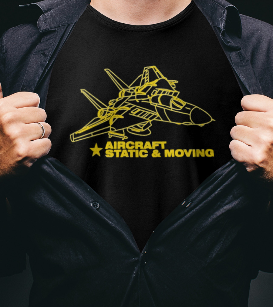 F 14 Tomcat Yellow Aircraft Static And Moving T-Shirt