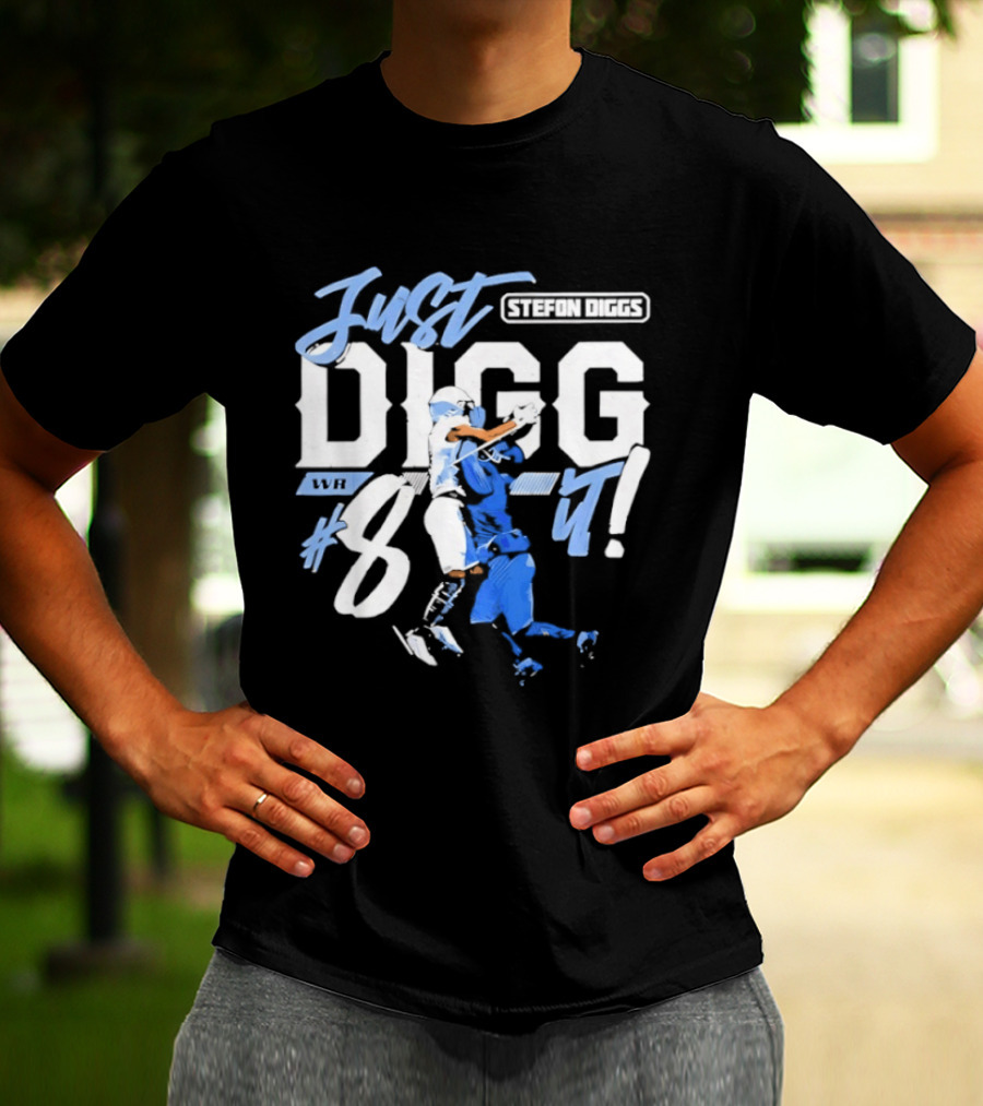 Stefon Diggs Just Digg It Number 14 Football Action T-Shirt