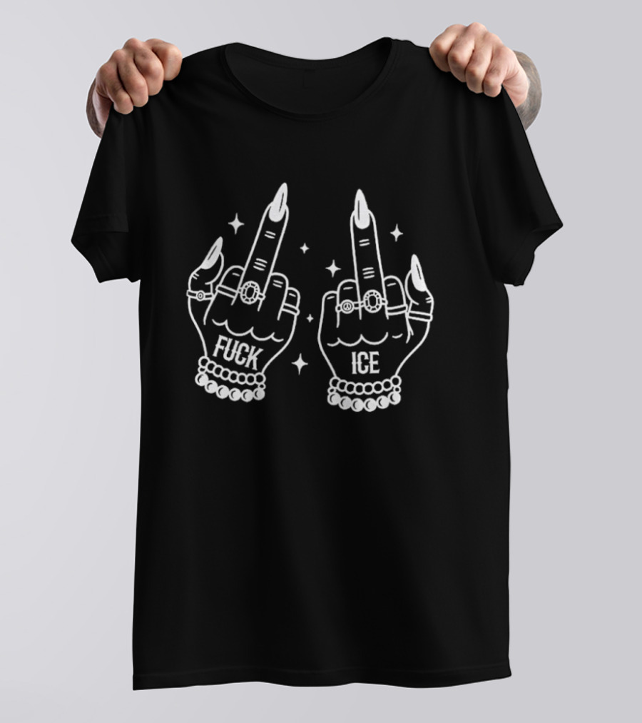 Fuck Ice Middle Finger Anti Trump T-Shirt