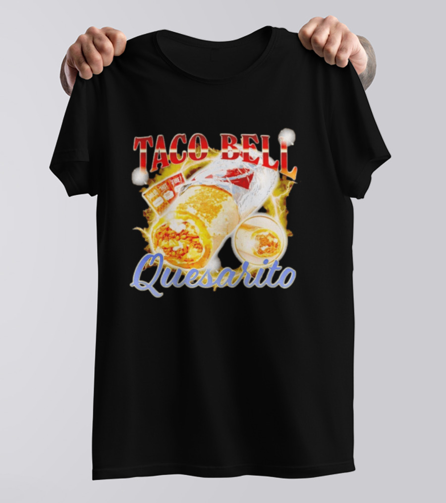 Taco Bell Quesarito Bold Text Fiery T-Shirt