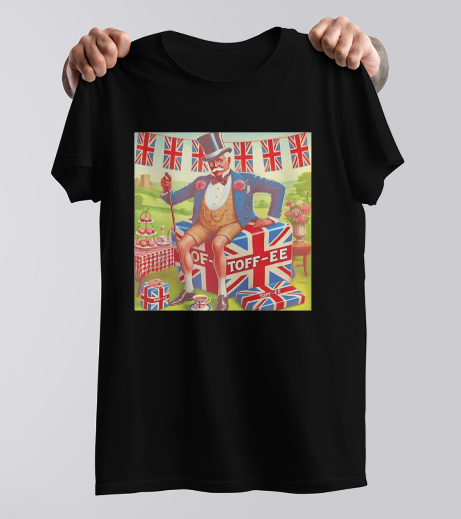 National English Toffee Party Vintage Union Jack Celebration T-Shirt