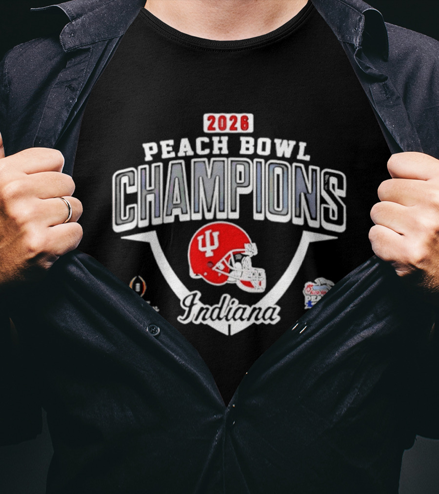 Indiana 2026 Peach Bowl Champions Helmet Hoosiers T-Shirt