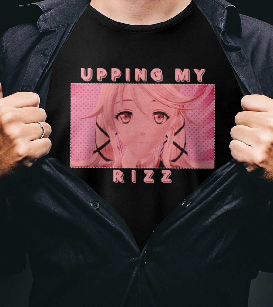 Upping My Rizz Anime Aesthetic Pink And Black T-Shirt