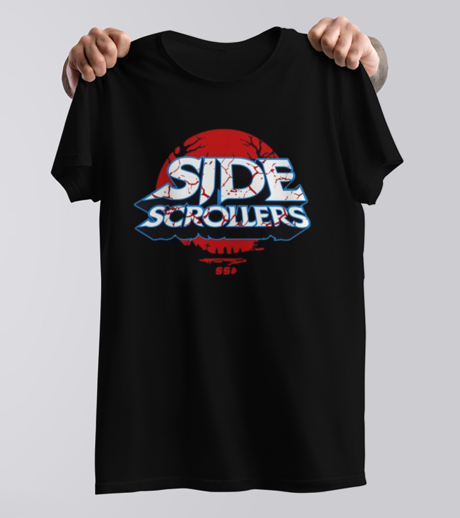 Side Scrollers Dark Vintage Red Circle Cracked T-Shirt