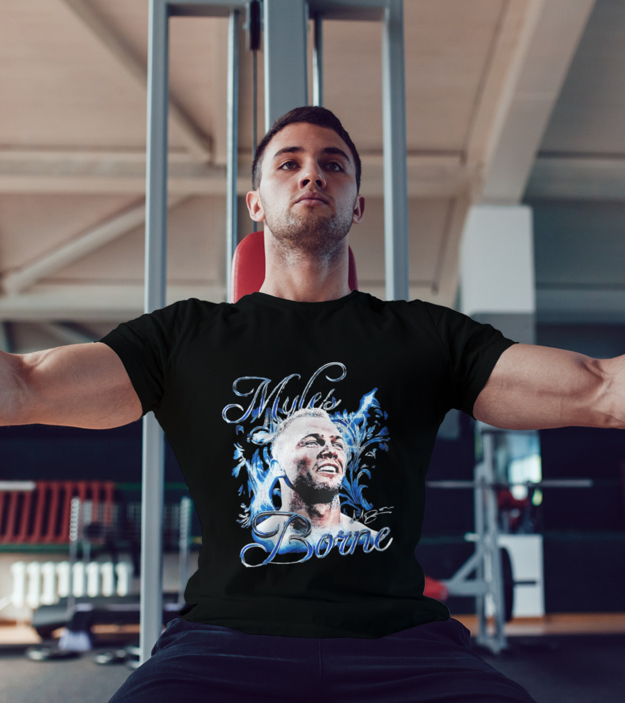 WWE Myles Borne Retro Blue Script Signature T-Shirt