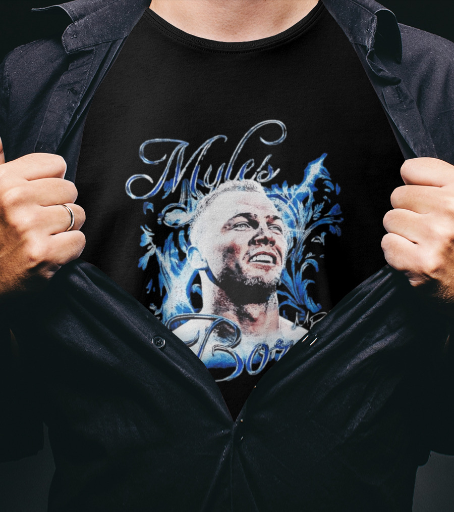 WWE Myles Borne Retro Blue Script Signature T-Shirt