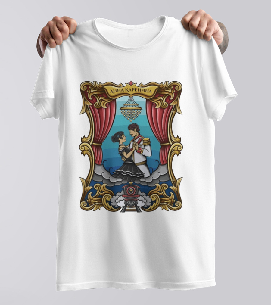 Anna Karenina Ballroom Dance Scene With Train Motif T-Shirt