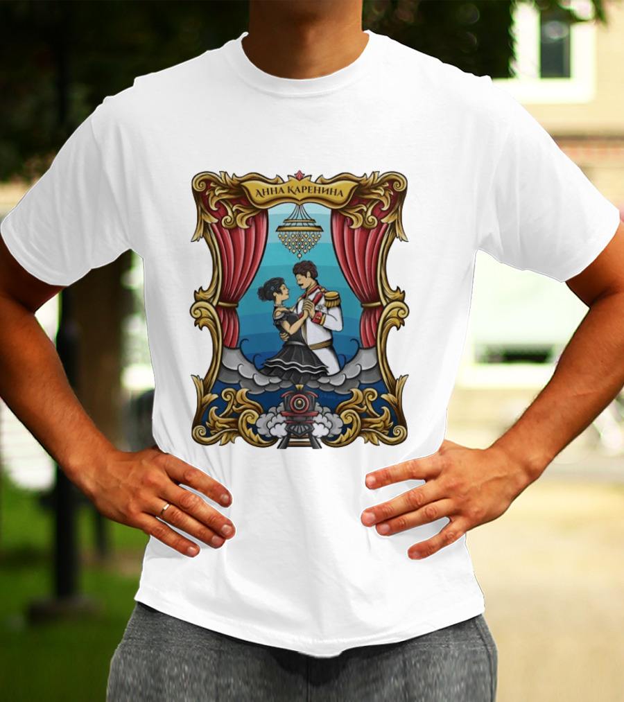 Anna Karenina Ballroom Dance Scene With Train Motif T-Shirt