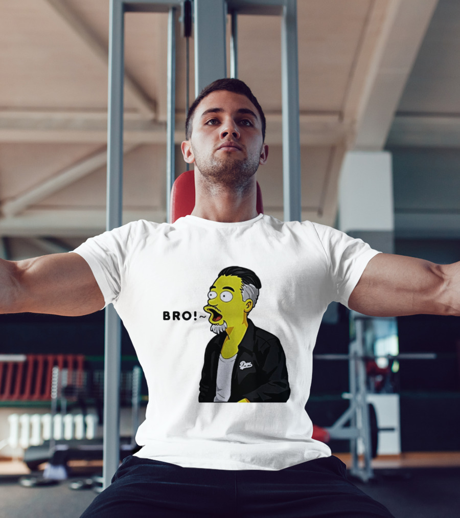 BRO The Simpson Basketball Player Inspired Character With Yellow Humor T-Shirt