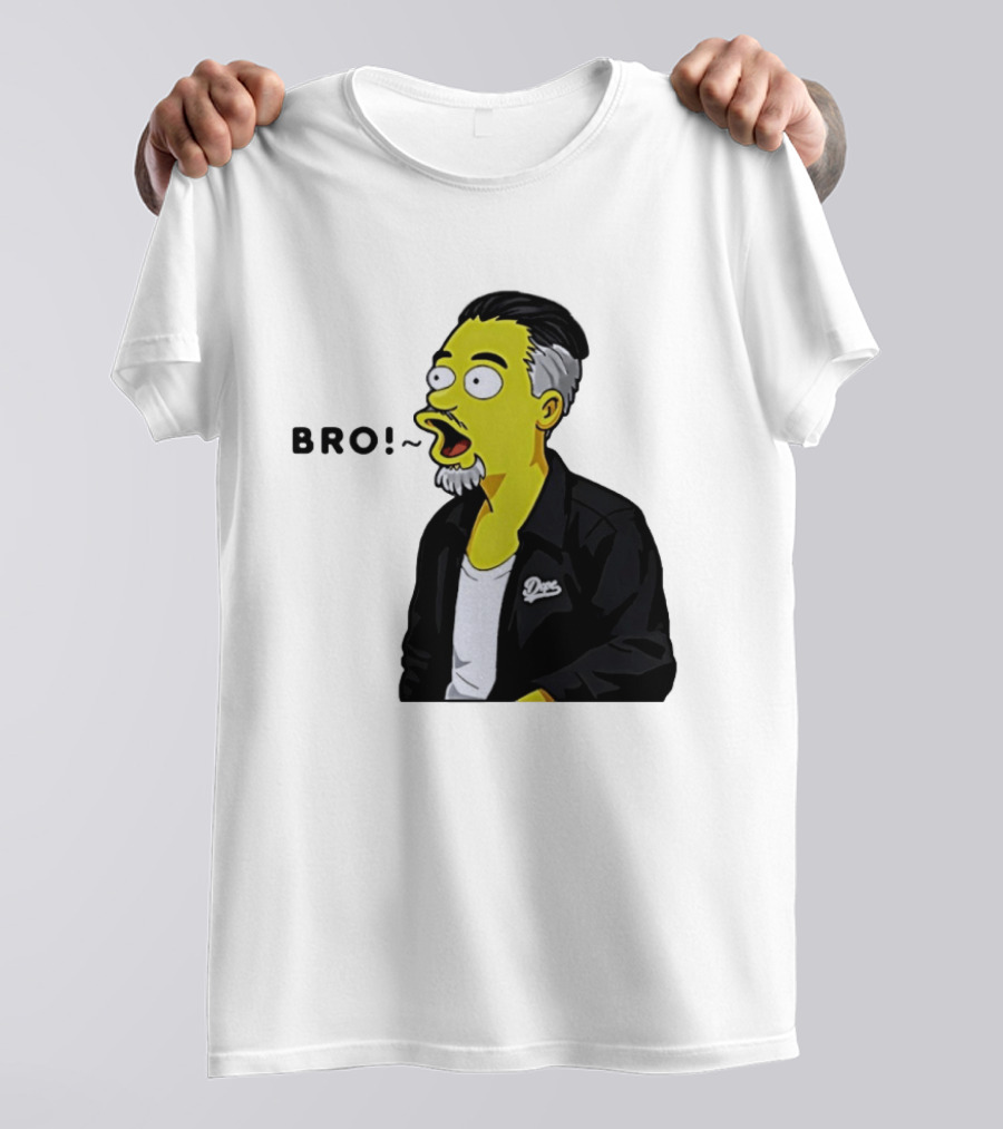 BRO The Simpson Basketball Player Inspired Character With Yellow Humor T-Shirt