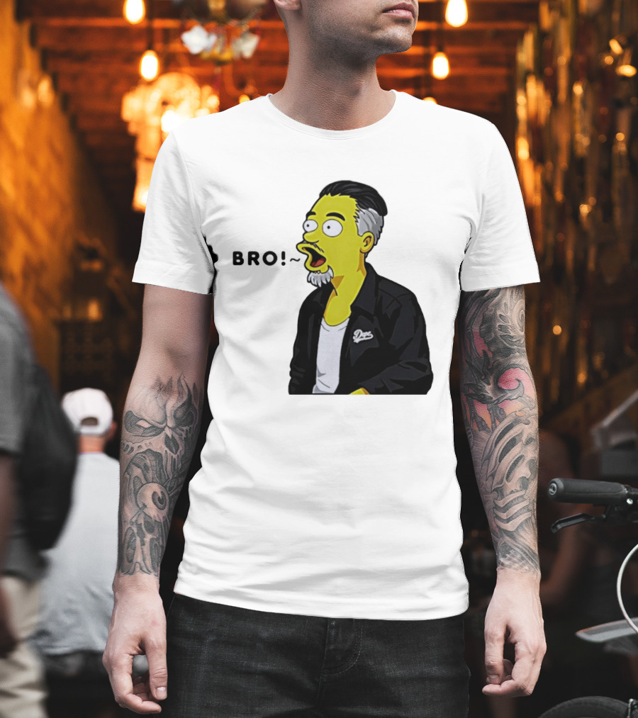 BRO The Simpson Basketball Player Inspired Character With Yellow Humor T-Shirt
