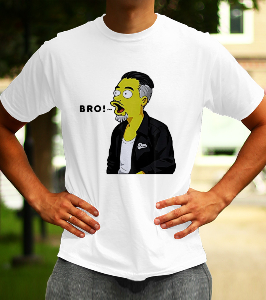 BRO The Simpson Basketball Player Inspired Character With Yellow Humor T-Shirt