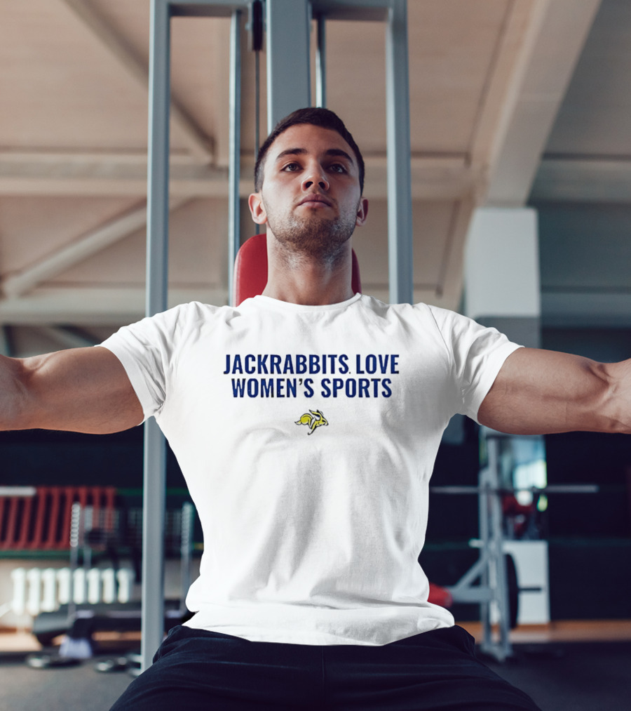 Jackrabbits Love Women's Sports Yellow Blue Jackrabbit T-Shirt