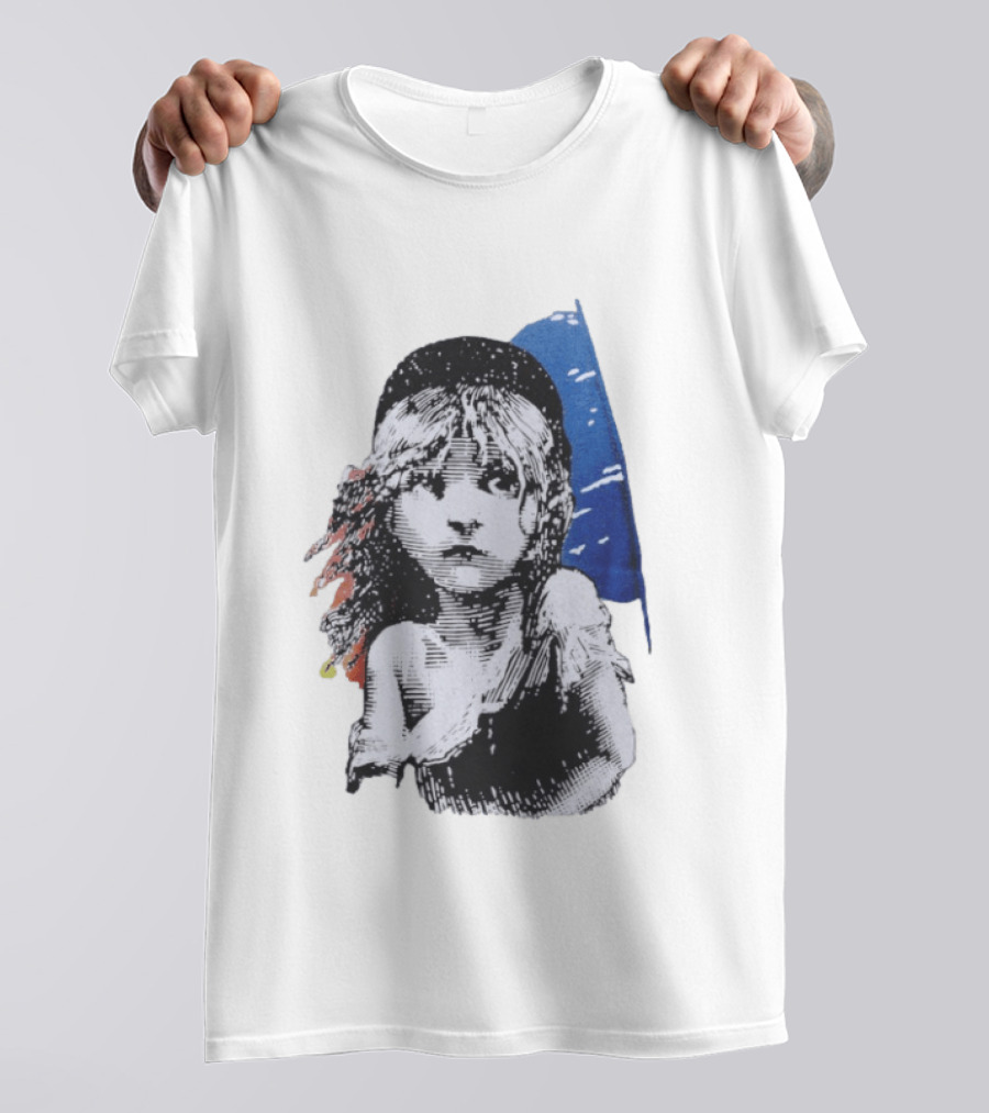 Les Miserables Cosette Vintage Illustration Blue Red T-Shirt