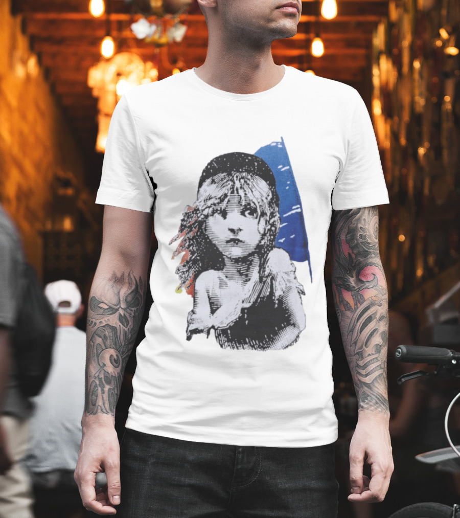 Les Miserables Cosette Vintage Illustration Blue Red T-Shirt