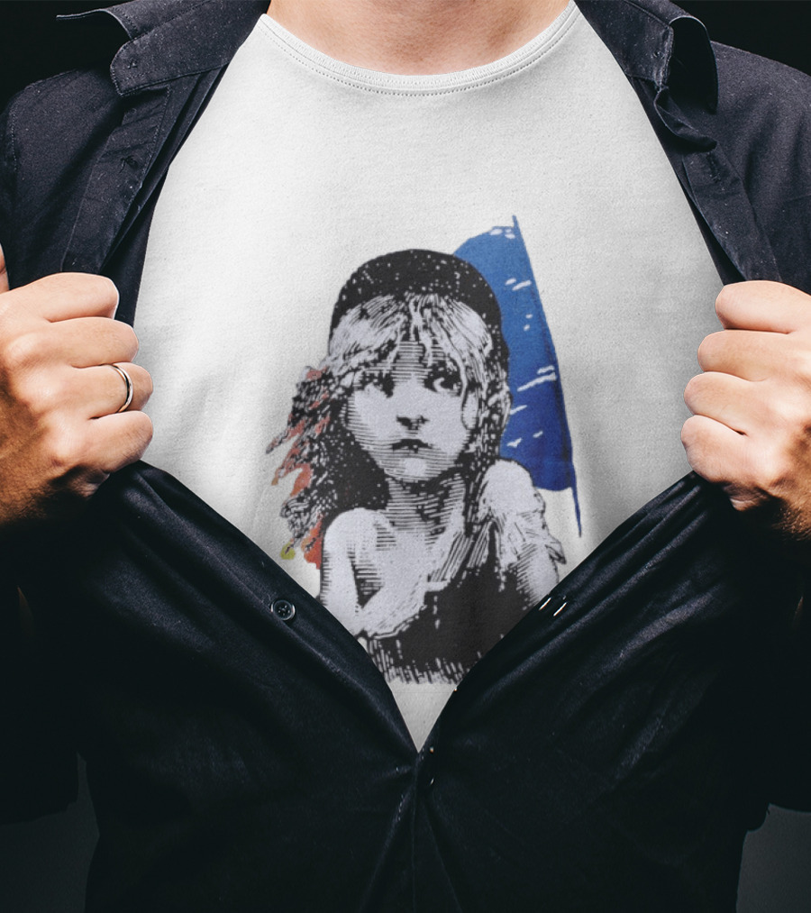 Les Miserables Cosette Vintage Illustration Blue Red T-Shirt