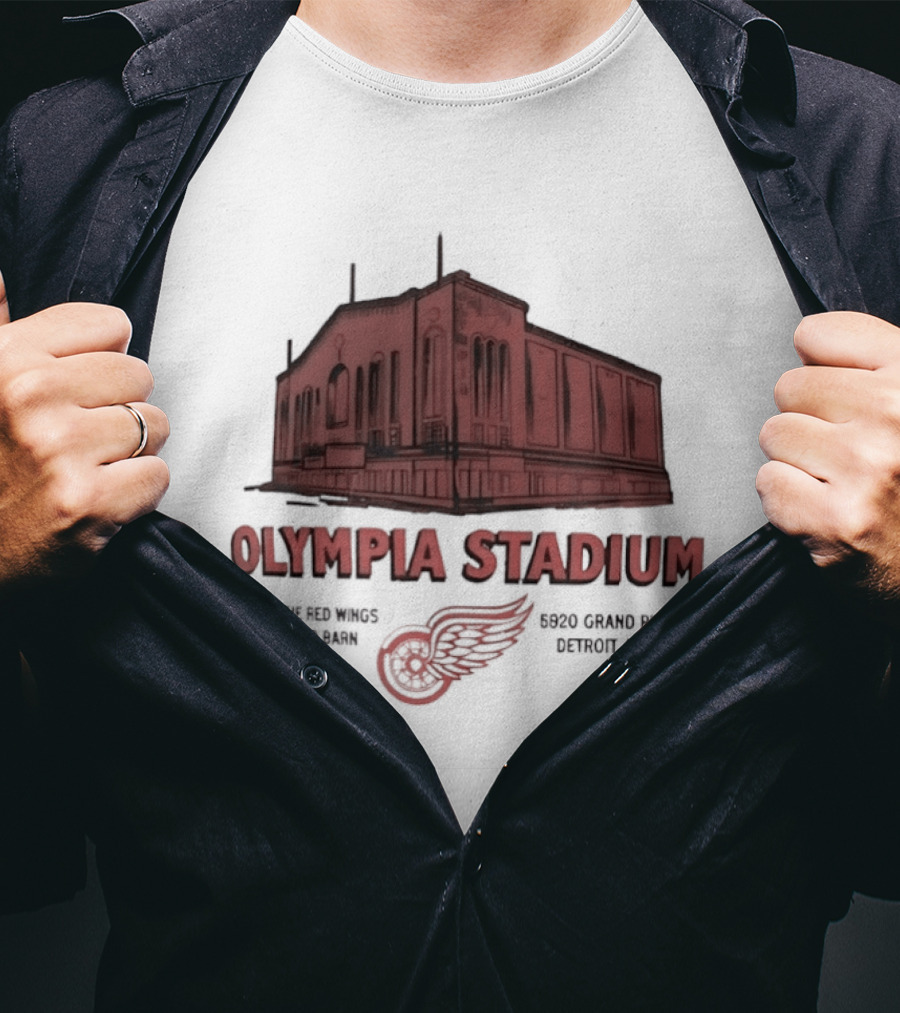 Olympia Stadium Home Of Detroit Red Wings Historic Venue In Detroit Michigan T-Shirt