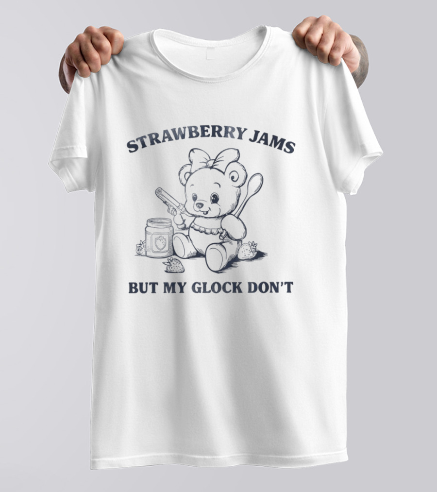 Strawberry Jams Bear With Spoon And Glock T-Shirt