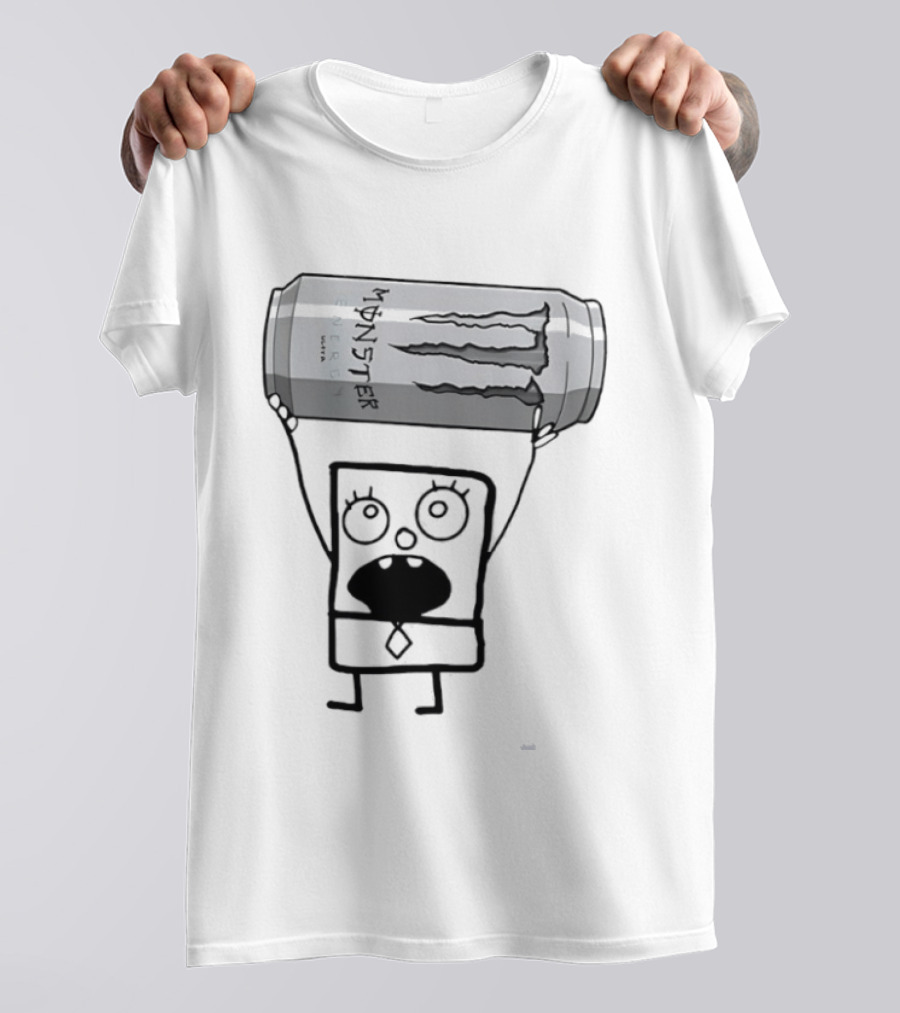 Doodlebob Holding Monster Energy Ultra Can Meme T-Shirt