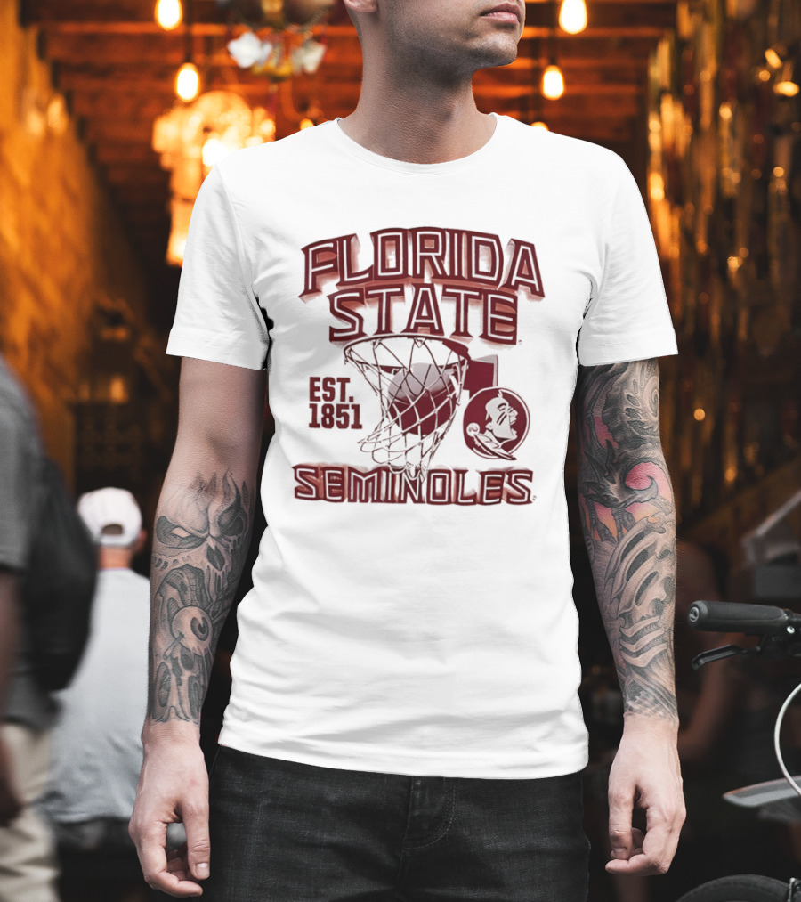 Florida State Seminoles Basketball Est 1851 Vintage Hoop T-Shirt