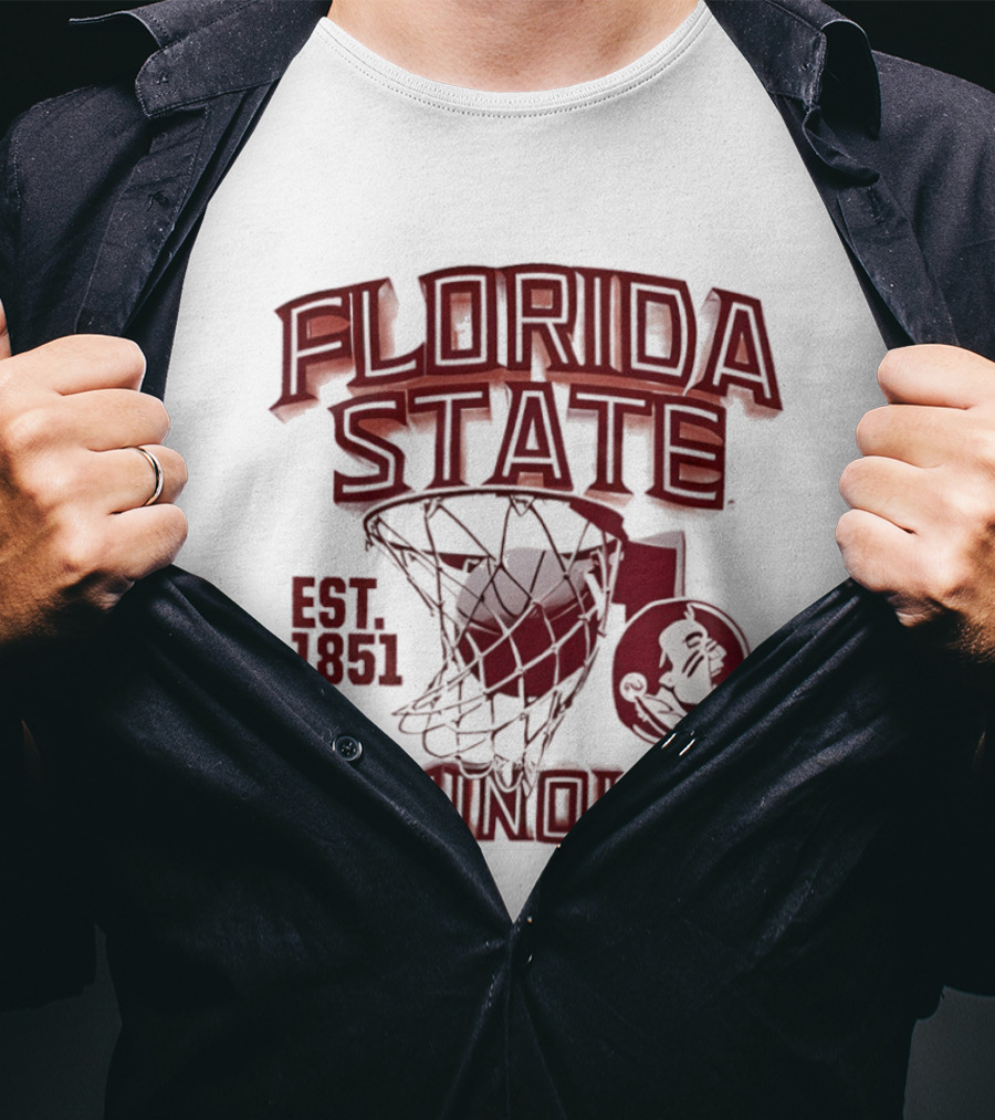 Florida State Seminoles Basketball Est 1851 Vintage Hoop T-Shirt