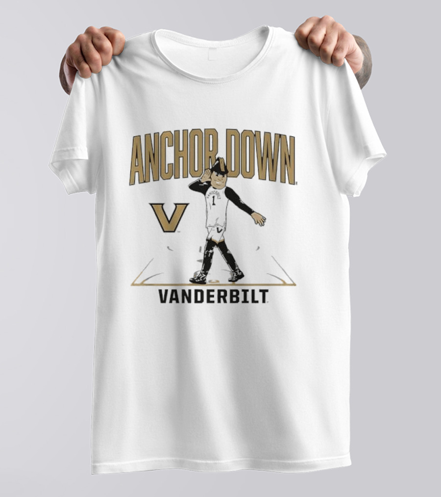 Vanderbilt Anchor Down Basketball Court Mascot V T-Shirt