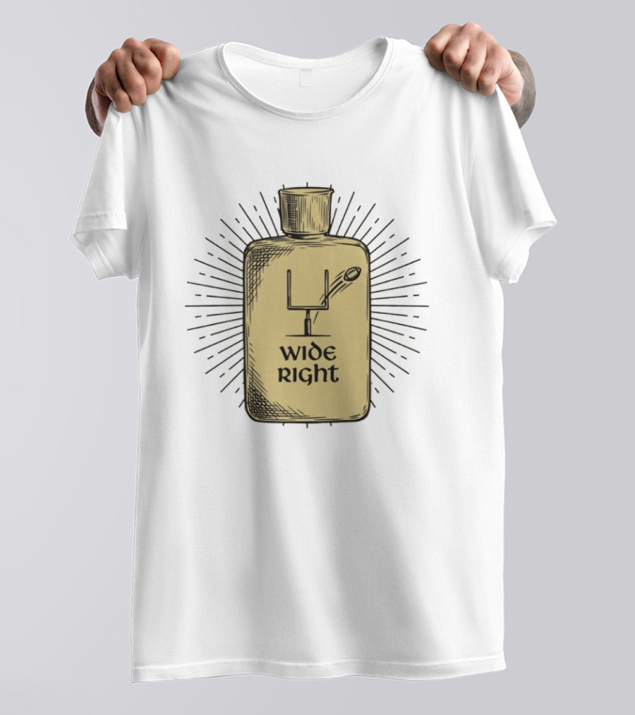 Wide Right Field Goal Miss Illustrated On Holy Water Bottle T-Shirt