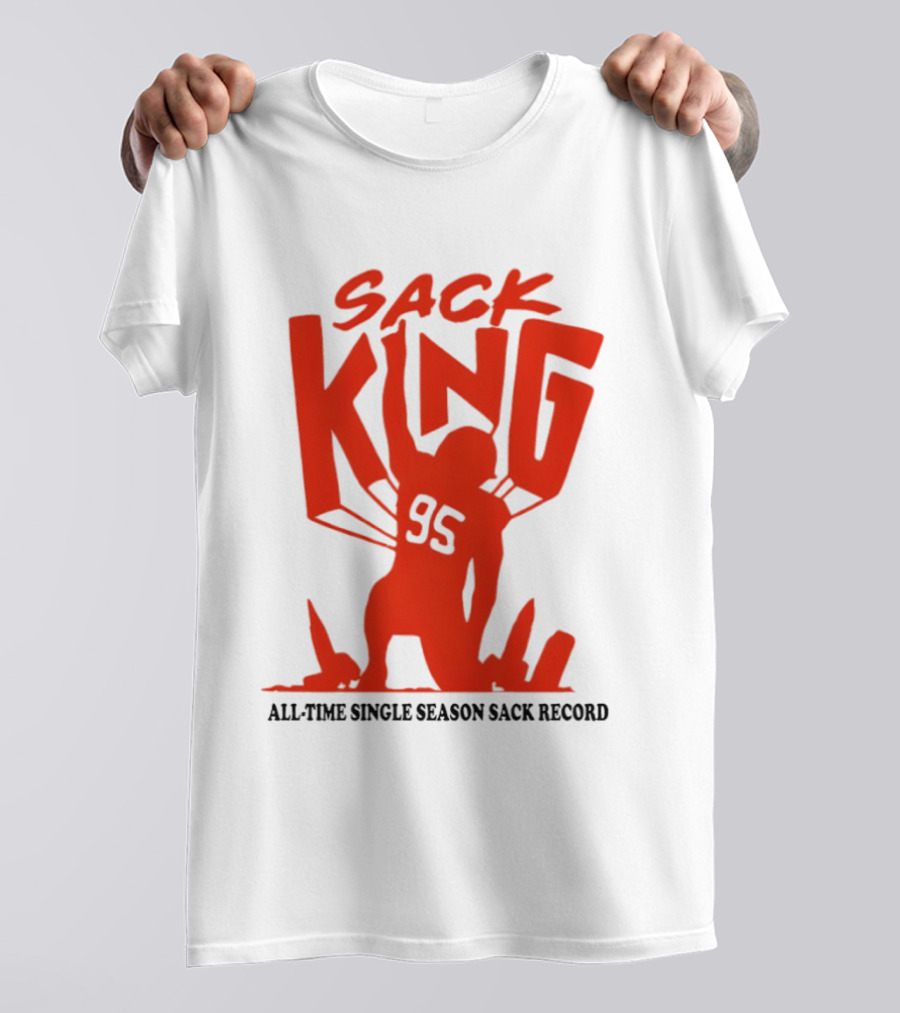 Myles Garrett 95 Sack King All Time Single Season Sack Record Cleveland Browns T-Shirt