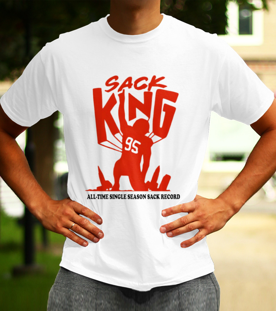 Myles Garrett 95 Sack King All Time Single Season Sack Record Cleveland Browns T-Shirt