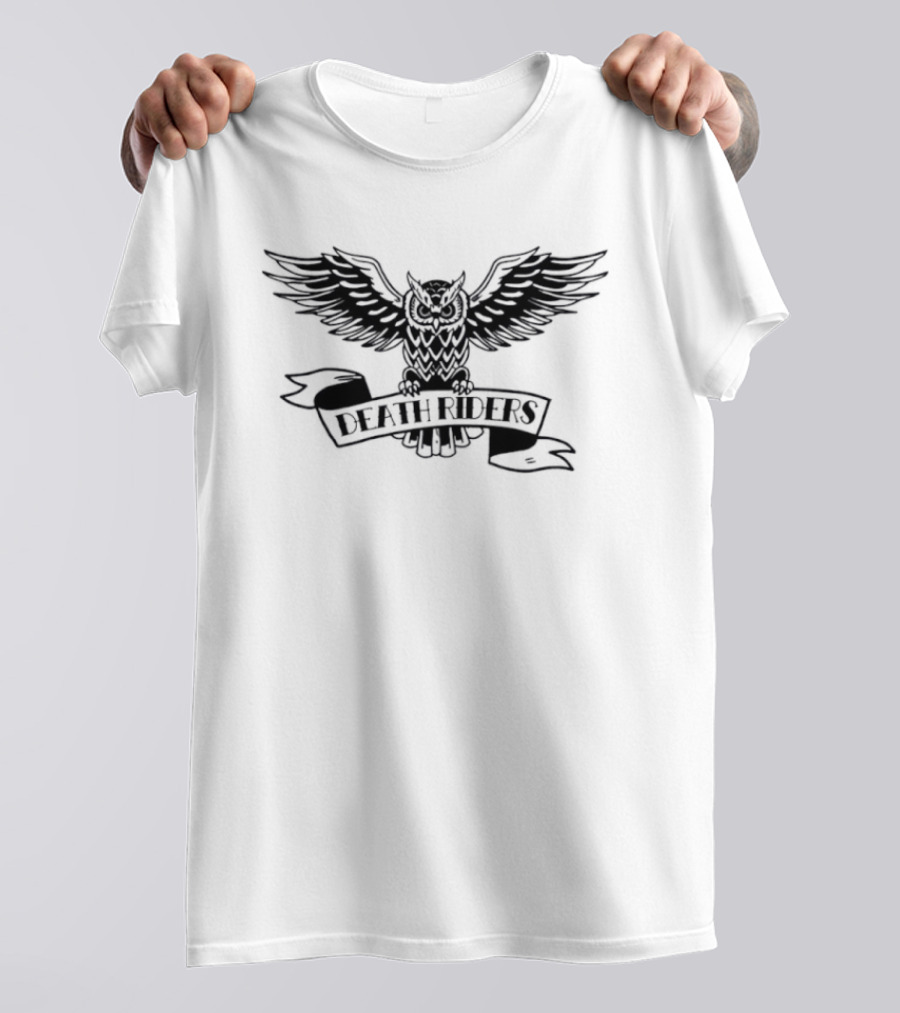 Death Riders Owl Wings Spread Dark T-Shirt