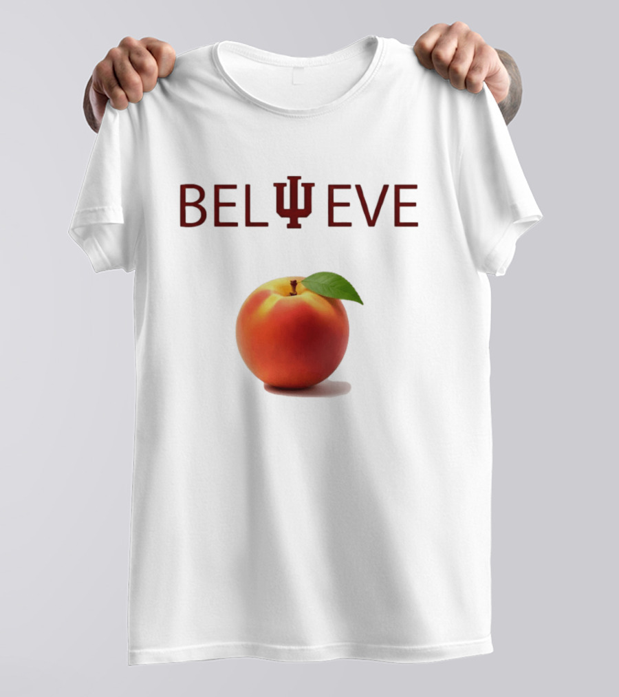 Believe Indiana Hoosiers Football Peach T-Shirt