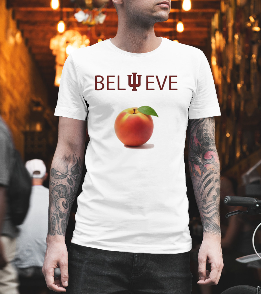 Believe Indiana Hoosiers Football Peach T-Shirt
