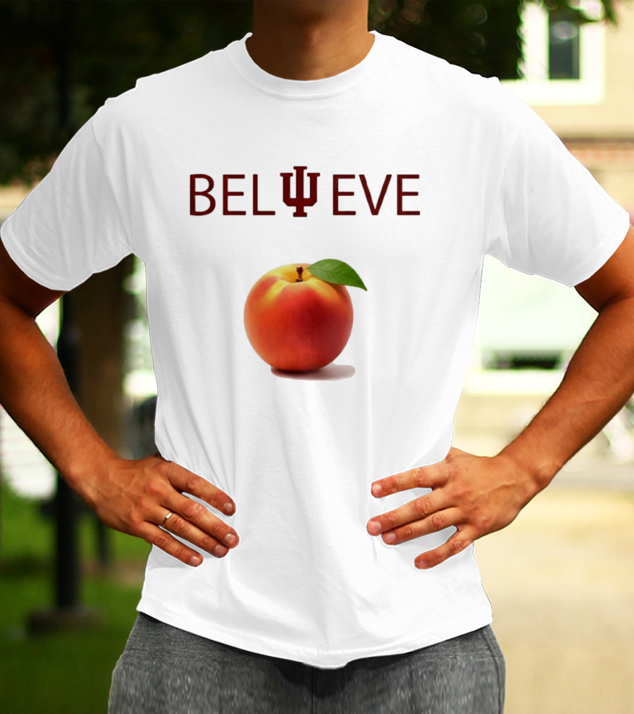 Believe Indiana Hoosiers Football Peach T-Shirt