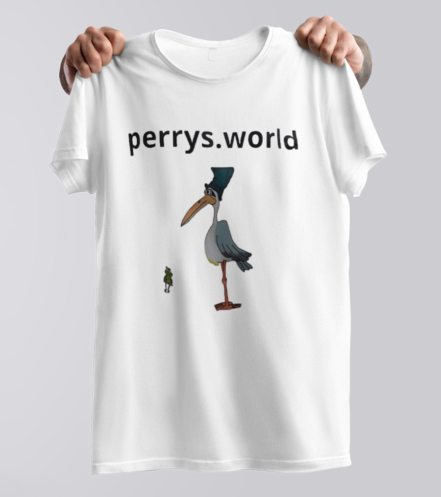 Perrys World Cartoon Bird And Frog T-Shirt