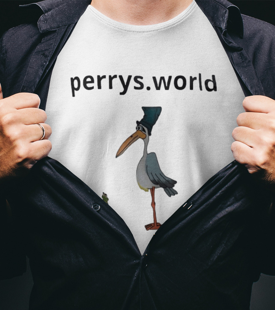 Perrys World Cartoon Bird And Frog T-Shirt
